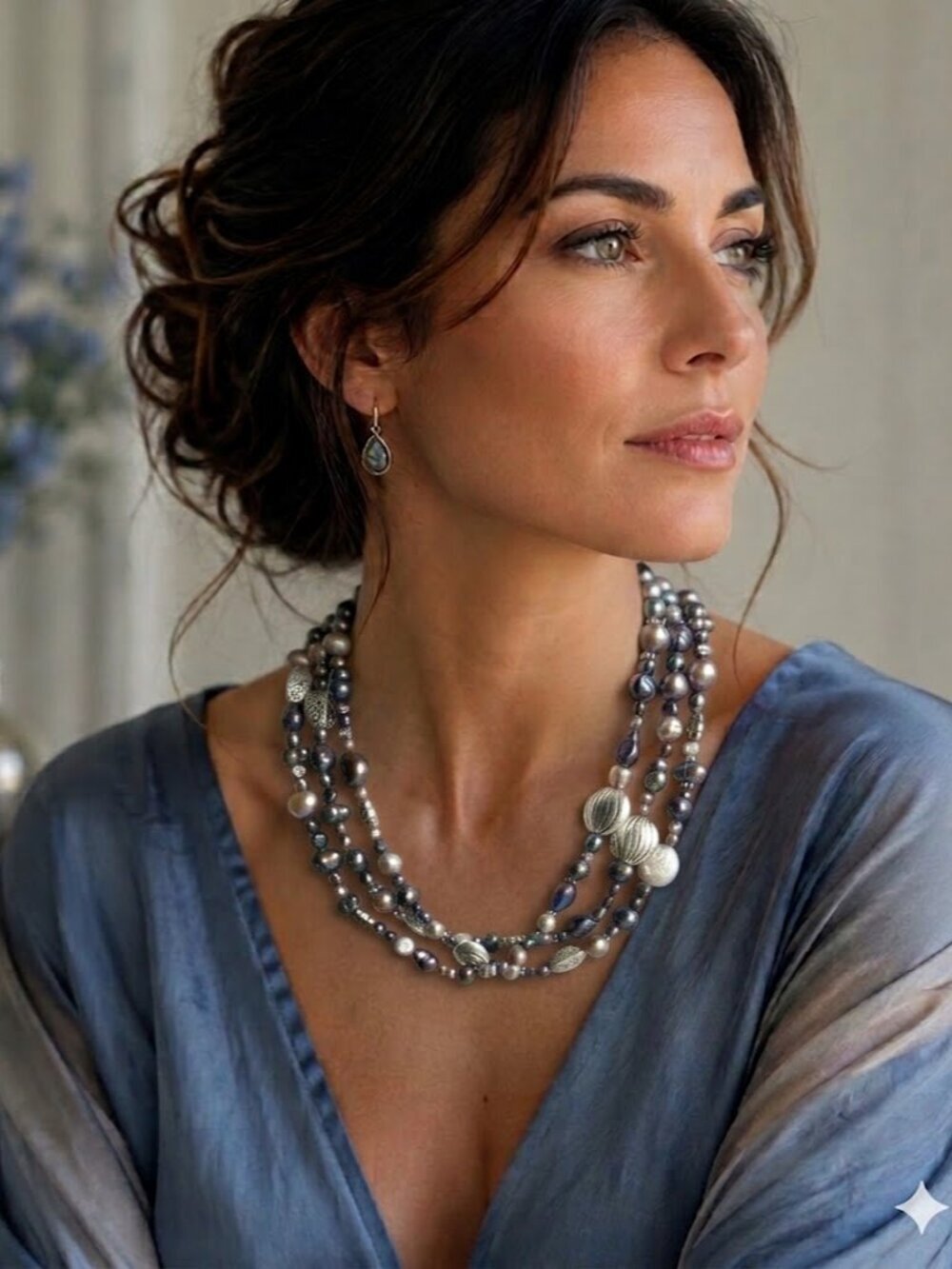 Peacock Grey freshwater pearl necklace 🆕